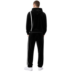 Ensembles de sweats à capuche pour hommes en velours rayé coupe ample de haute qualité, personnalisables, en molleton de coton épais, faible MOQ, ensembles deux pièces en velours - Product Image 4