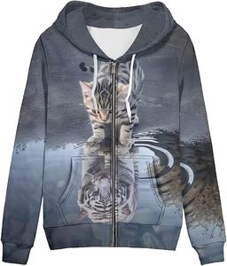 Sudadera con Capucha y Cremallera para Mujer y Adolescentes, Estilo Casual, Color Sólido, con Logotipo Frontal, Otoño/Invierno, Tallas XS-5XL - Product Image 5