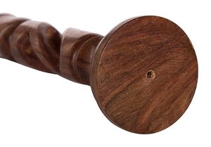 Porte-bougie rond en bois rustique fait à la main, durable, support de bougie, centre de table de Noël pour la décoration de la maison - Product Image 2