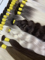 Extensions de cheveux vierges Remy en vrac, tendance, qualité NASA, cheveux vietnamiens, double trame, lisses, 100 grammes, 20 pouces, toutes tailles