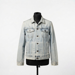Veste en jean pour homme, grande taille, respirante, fermeture éclair, confortable, hiver, 100% coton, coupe-vent, séchage rapide - Product Image 6