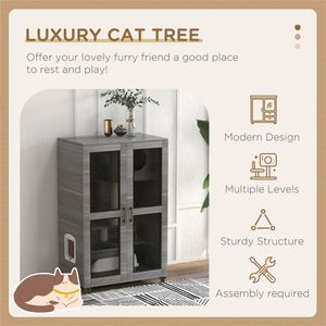 Appartamento per Gatti Stile Villa con Ruote, Tiragraffi e Tirapiedi per Gatti - Product Image 3