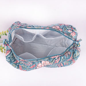 Handmade Luxury Eco-Friendly Large Capacity Printed Cotton Quilted Multicolor Cosmetic <b>Makeup</b> Bag Travel Portable Pouch Storage - Product Image 5