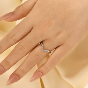 Premium Design 925 Moissanite <b>Simulated</b> <b>Diamond</b> Matching Curved Wedding Band In Sterling Silver White Gold Plated for Women's - Product Image 1