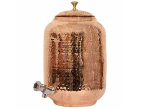 Distributeur d'eau en cuivre martelé avec couvercle et robinet amovibles – Contenant de boissons traditionnel pour la maison, l'hôtel et le restaurant - Product Image 6