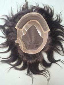 Toupee de Cabello Humano con Base de Encaje, Cabello Remy Indio, Ondulado Profundo, 130% de Densidad, Diseño Central, 100% Atado a Mano, Nudos Invisibles - Product Image 4