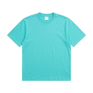 Camiseta de algodón beige vintage de corte holgado para hombre, diseño liso, manga corta, hombros caídos, estilo streetwear. - Product Image 4