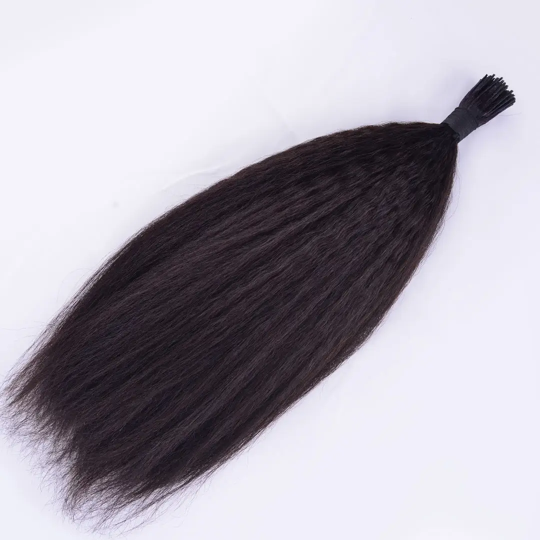 100% натуральные волосы, курчавые прямые волосы I Tips для наращивания, двойные тянущиеся микро-звенья, бесплатный образец, индивидуальные I-Типсы, индийские