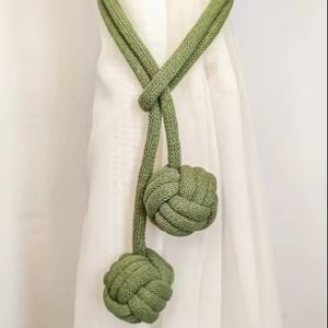 Macrame Curtain <b>Tiebacks</b>: Handmade Cotton Rope Knot Decor - Product Image 1