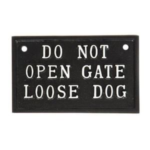 Plaque murale « Ne pas ouvrir la porte » pour chien errant, pour la décoration, designs personnalisables, panneaux métalliques faits à la main, articles de décoration pour la maison - Product Image 1