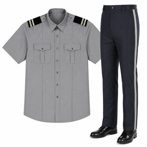 Uniforme de gardien de sécurité, vêtements de travail, poches fonctionnelles, coutures durables, fermeture à boutons, coupe confortable, polyester/coton, toutes saisons - Product Image 1
