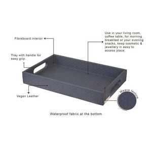 Grande assiette de service multifonction en similicuir noir, polie, faite à la main, écologique, passe au lave-vaisselle, pour mariage - Product Image 4