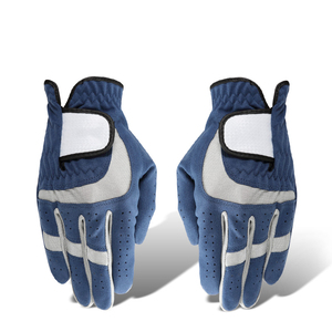 Gant de golf droitier 2026 en cuir véritable bleu et blanc, antidérapant, à enfiler, unisexe, coupe sport - Product Image 5