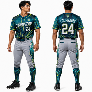 Ensemble Maillot et Pantalon de Baseball à Boutons, Col et Patte de Boutonnage, Échantillon à Faible MOQ, Respirant, Séchage Rapide, en Maille, Personnalisable - Product Image 6