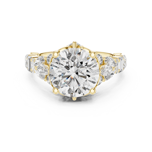 Anillo de Diamantes Cultivados en Laboratorio de 2.5CT, Diseño Moderno, Oro Amarillo de 18KT con Baño de Rodio, Piedras Laterales de 1.5CT, Ideal para Compromiso, Boda, Fiestas y Regalos - Product Image 4