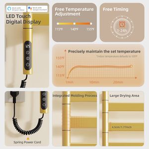 SIOYIE Scaldasalviette Elettrico Intelligente da Parete, Rotante e Riscaldato, con Timer Smart e Funzionalità a Basso Consumo Energetico per Bagno - Product Image 2