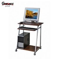Bureau d'ordinateur moderne en verre pour PC, bureau d'étude et de travail, usage commercial, Global Orbit GO-1495, surface métallique, origine Taïwan, emballage postal