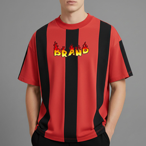 เสื้อยืดแขนสั้นทรงบ็อกซี่ฟิต ผ้าหนา สไตล์สตรีทแวร์ สำหรับผู้ชาย พิมพ์โลโก้ได้ตามต้องการ เป็นมิตรต่อสิ่งแวดล้อม แห้งเร็ว เหมาะสำหรับฤดูร้อน - Product Image 4