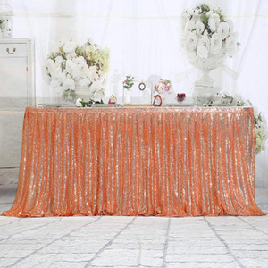 <strong>Silver</strong> Glittering Disposable <strong>Table</strong> <strong>Skirt</strong> for New Year's Eve Party Party Supply - Product Image 5