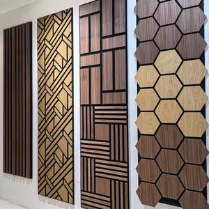 Panneau acoustique incurvé 3D 1220x2420mm, panneau insonorisant, noyau en MDF de 21mm, cadre en bois massif, isolation en fibre de polyester 100%, imperméable - Product Image 2