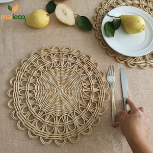 Vietnam Handicraft Eco-Friendly Ribu Natural Rattan <b>Placemats</b> 5mm Thickness <b>Bamboo</b> Serving for Food/Drinks Hot Products - Product Image 1