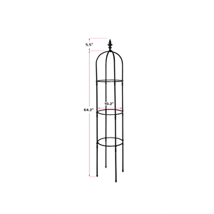 Obelisco Nero Leggero Antiruggine da 1,9 m, Supporto per Traliccio in Metallo a Torre Alta per Recinzioni da Giardino e Cortili - Product Image 5