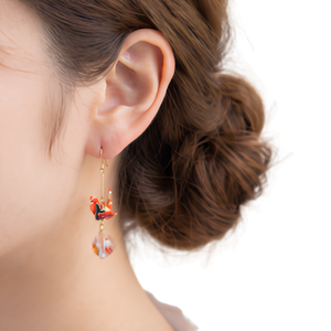 Boucles d'oreilles pendantes Hanattie faites à la main en forme de grue d'origami japonaise, lot de 3 paires assorties, en cristal, strass, laiton/résine époxy/washi - Product Image 2