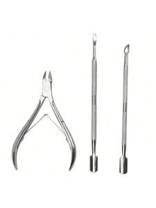 BAFA SURGICAL INSTRUMENTS – Kit de repousse-cuticules en acier inoxydable à double tête, réutilisable, durable, argenté, outil de manucure - Product Image 1