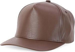 Waterproof PU Leather Baseball <b>Cap</b> Mens Tactical Biker <b>Hat</b> Custom Embossed Logo Heavy Duty Leather <b>Cap</b> Wholesale - Product Image 5