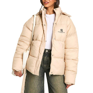 Ladies Windproof Puffer Jacket <b>Winter</b> Warm Hooded <b>Padding</b> Outdoor Fashion Solid Color Lightweight New Quality Custom Logo <b>Coat</b> - Product Image 3