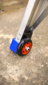 Aluminum Alloy Extension <b>Ladder</b> with Manual Lock Mechanism Blue Wheel Safety Design - Product Image 5