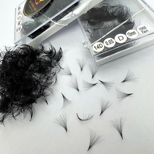 Extensiones de Pestañas de Alta Calidad, Hechas a Mano en Fábrica Profesional, Pelo Sintético, Volumen Mega CC/DD/M/L, Curvatura Natural, Largas, Color Negro Mate - Product Image 3