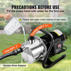 Pompa a getto portatile in acciaio inossidabile da 1,5 HP per irrigazione, 115V, 1200 GPH, altezza 164 piedi, pressione massima 87 psi, per pozzi poco profondi - Product Image 6