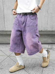 Pantalones cortos de mezclilla rasgados para hombre, estilo vintage, informales, ligeros, para uso diario - Product Image 3