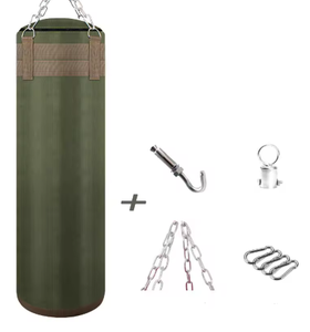 Saco de boxeo de lona verde de 120cm para adultos, MMA, Muay Thai, Taekwondo, deporte, entrenamiento físico, equipo de ejercicio - Product Image 6