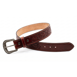 Hebilla de Cuero de Vaca con Filigrana de Cobre, Diseño Floral Western Vintage, Hecha a Mano, Impresa por Transferencia Térmica, de Alta Resistencia - Product Image 1