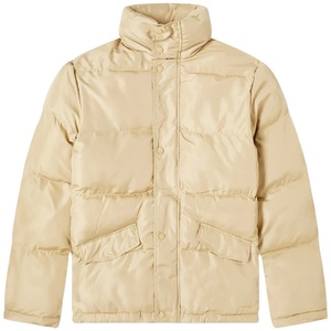 High Quality <b>Men's</b> Winter Outdoor <b>Canvas</b> Long Sleeve Stand Collar Front Logo Filled Eco-Friendly Puffer <b>Jacket</b> Reasonable Price - Product Image 1