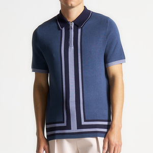 Polo pour homme, tissu doux, manches courtes, col classique, décontracté, pour l'été, les sports de plein air, le quotidien, bleu marine, confortable - Product Image 2
