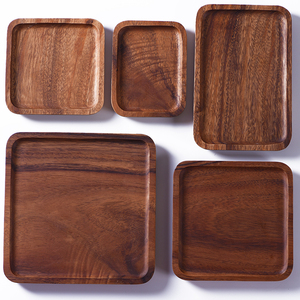<b>Rustic</b> Wooden Food Serving Tray with Handles Handmade Decorative Breakfast Tray for Bed Kitchen <b>Dining</b> Coffee <b>Table</b> - Product Image 5