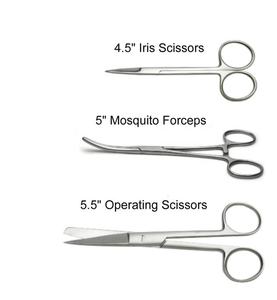 Tijeras Iris de Acero Inoxidable de 4.5 Pulgadas, Pinzas para Mosquitos de 5 Pulgadas, Tijeras Quirúrgicas de 5.5 Pulgadas, Instrumentos Quirúrgicos Veterinarios - Product Image 6