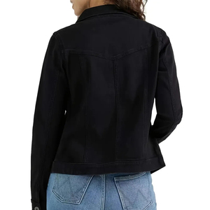 Hot Sale <b>Women</b> Denim <b>Jacket</b> Solid Color <b>Vintage</b> Washed Cotton Denim Autumn Breathable Casual Streetwear - Product Image 2