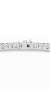 Bracelet tennis majestueux en diamant de laboratoire taille émeraude 3x2mm certifié IGI, en argent sterling 925, bijoux de luxe pour femme - Product Image 2