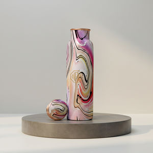 Bouteille d'eau en cuivre avec finition marbrée multicolore |   Design artisanal décoratif pour la décoration intérieure, fournisseur d'usine pour l'exportation en gros - Product Image 6
