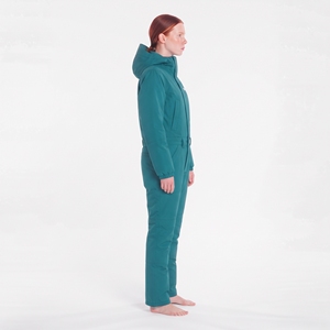 Mono de esquí impermeable para mujer, traje de nieve de una pieza con capucha desmontable, cintura elástica, ropa para exteriores - Product Image 5