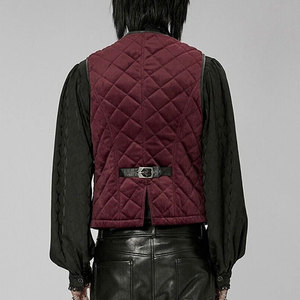 Chaleco Gótico Punk Negro para Hombre con Múltiples Hebillas en la Parte Delantera, Chaleco Acolchado de Invierno con Forro de Algodón - Product Image 3