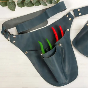 Cinturón de herramientas profesional de cuero para floristería, bolsa ajustable para la cintura, organizador de jardinería resistente, logotipo personalizado OEM a precio razonable - Product Image 1