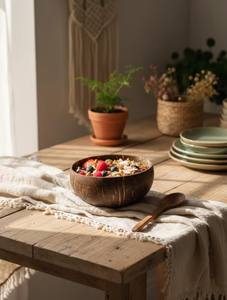 Tazón de Coco Premium Hecho a Mano, Tazón para Servir Natural Ecológico de Alta Calidad, Artículo de Vajilla Sostenible para Cocina y Comedor - Product Image 6