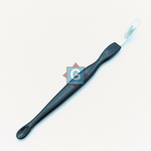 Pousse-cuticules pour manucure et pédicure en acier inoxydable et plastique noir mat, double extrémité, réutilisables - Product Image 3