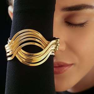 PRAO Bracelet jonc plaqué or anti-ternissement Bracelets de haute qualité - Product Image 2