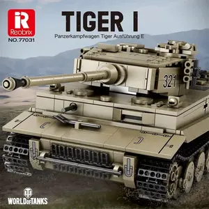 Bloques de construcción del tanque Tiger I, 1138 piezas, modelo de tanque pesado clásico de la Segunda Guerra Mundial, serie militar, ladrillos, juguetes de bricolaje para niños, regalos. - Product Image 6